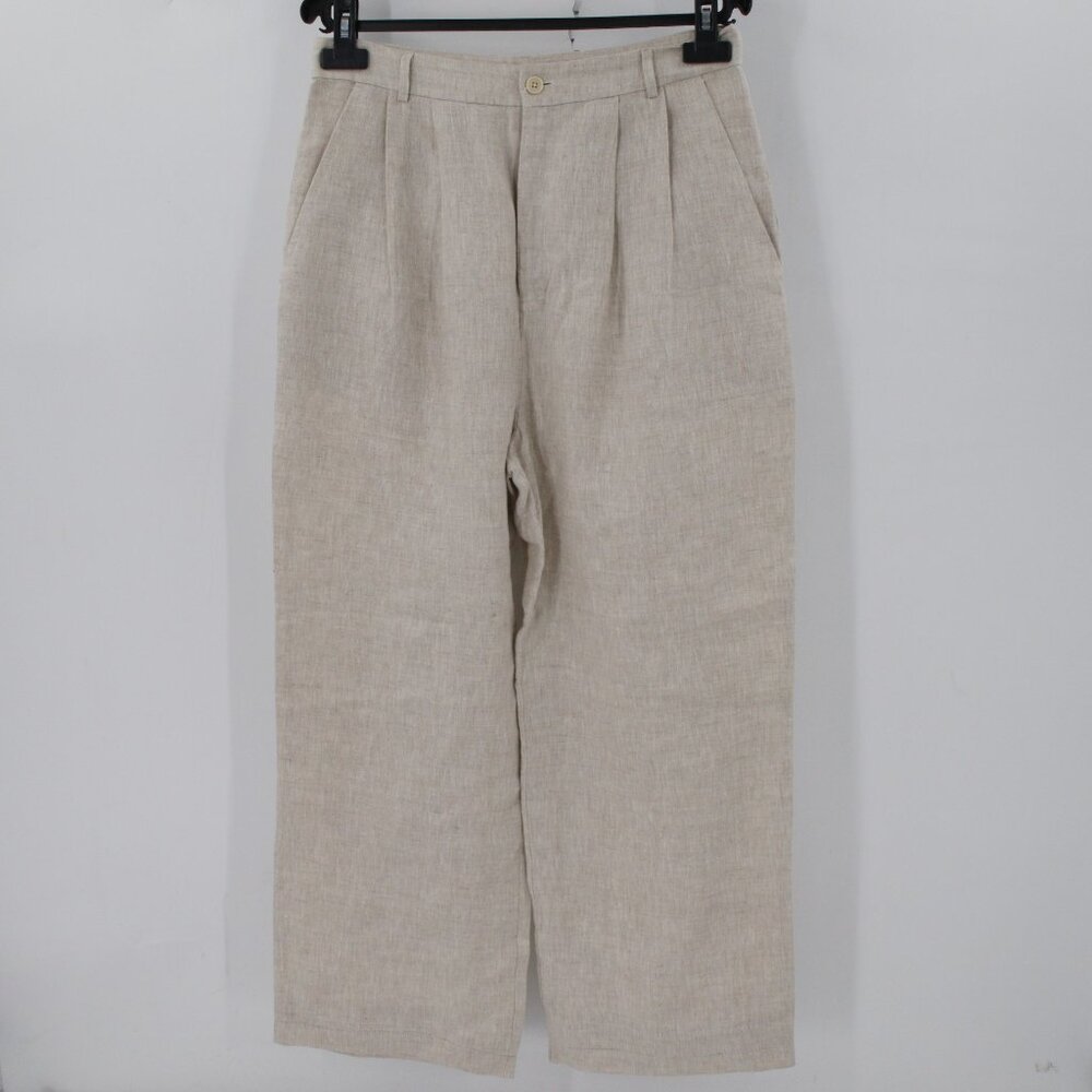 Reformation Wide Leg Linen-Blend Pants in Light Beige